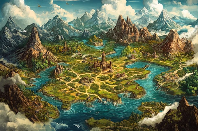 fantasy map illustration for map