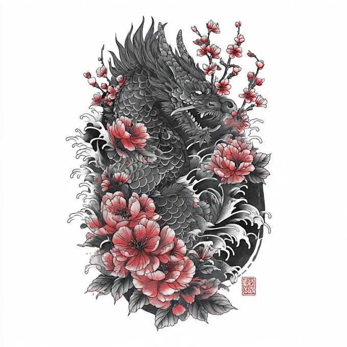 create your unique and professional japanese tattoo design
