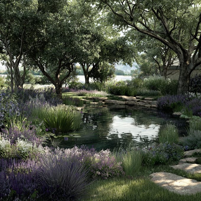 design your landscape garden with realistic 2d rendering