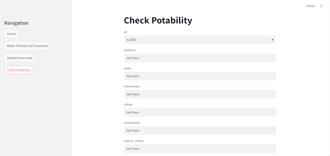 create python ml projects for water quality prediction