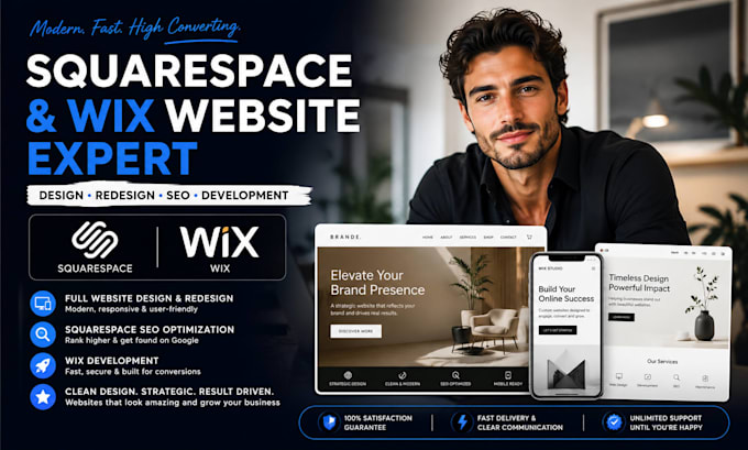 redesign squarespace, build squarespace seo, squarespace wix website development