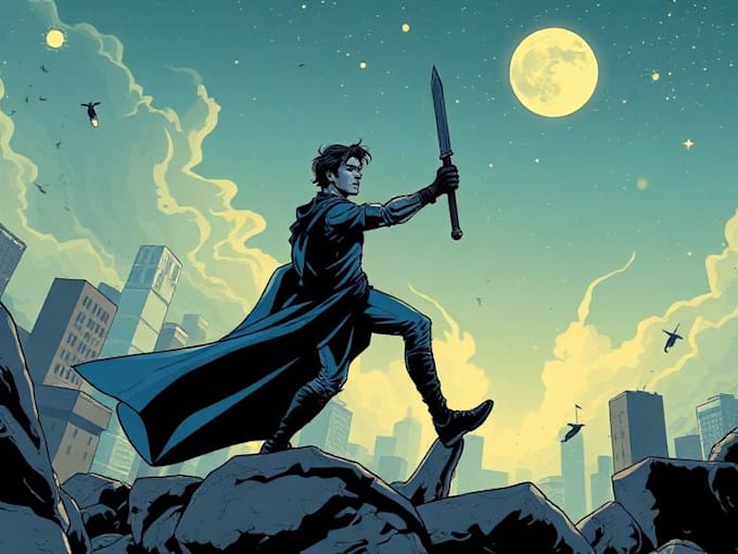 comic book illustration with comic
