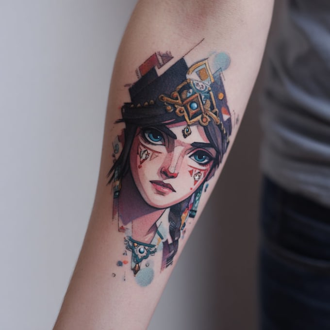 create custom clock tattoo illustration