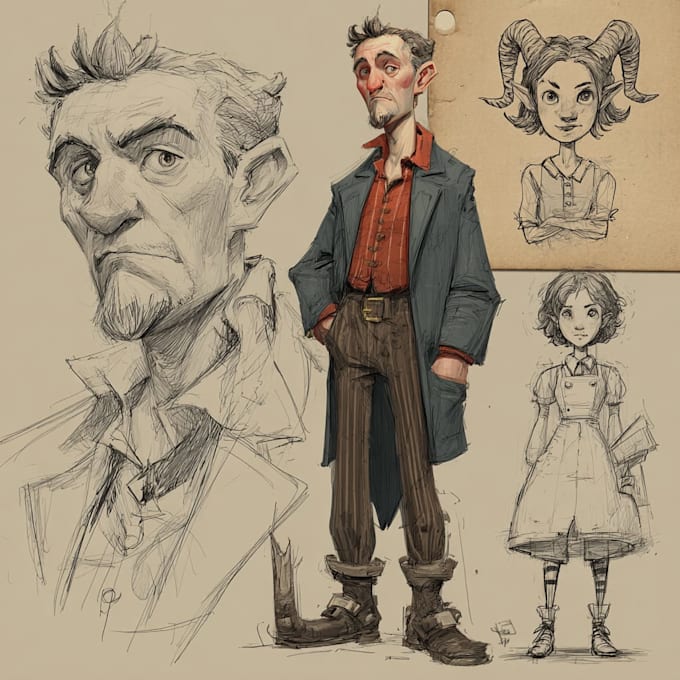 create character concept art for games and films