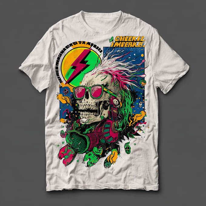 design custom retro anime tshirt illustration