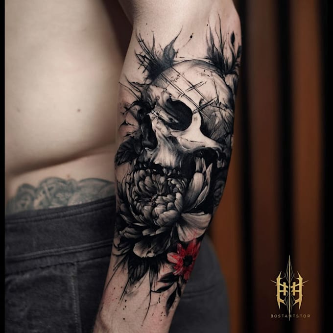 design custom bear tattoo illustration
