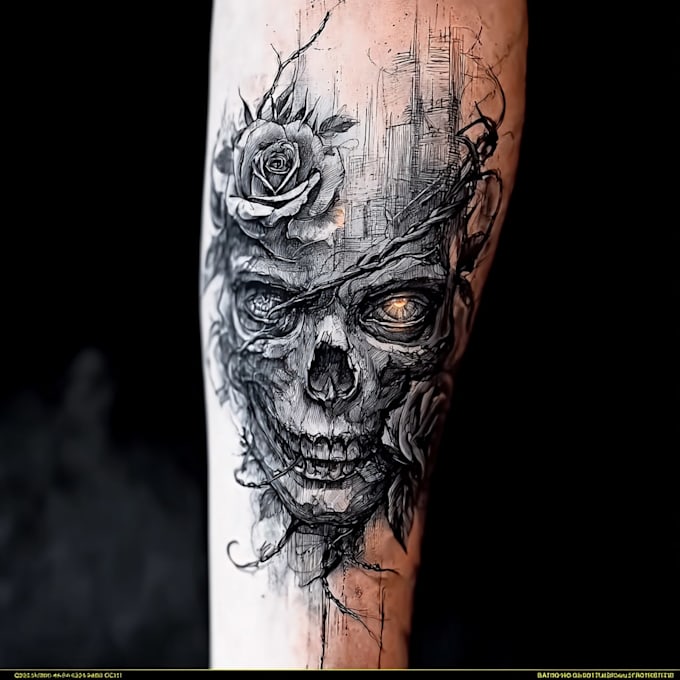 design custom fox tattoo illustration