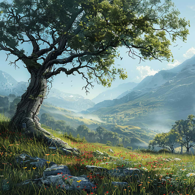 create professional landscape digital art