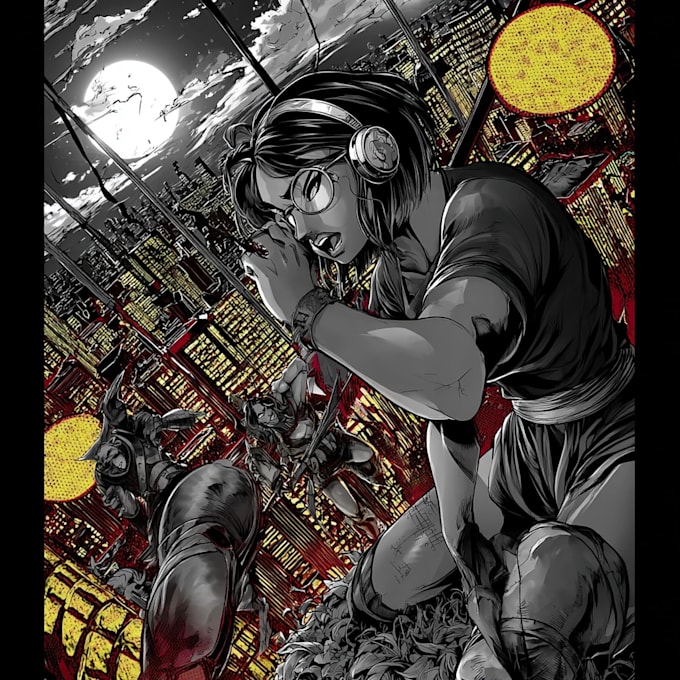 create manga comic pages and graphic novel illustration