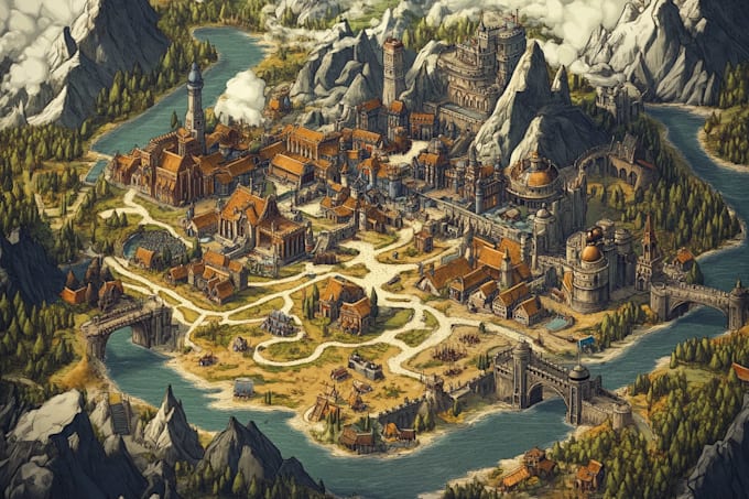 fantasy map illustration for map