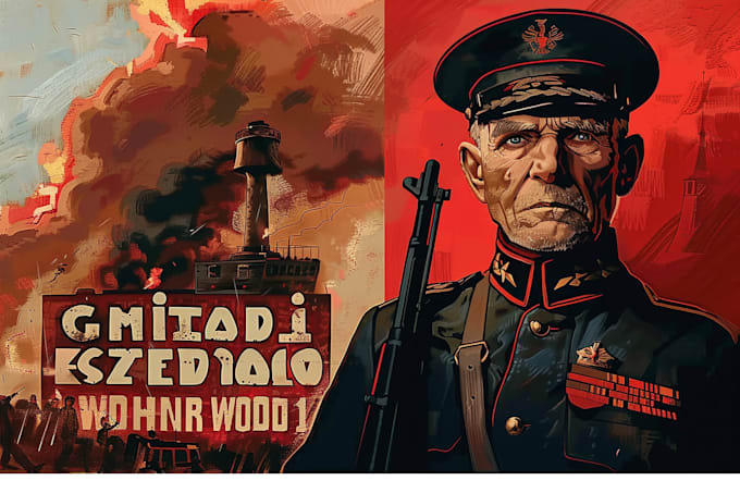 draw epic propaganda style poster, event, illustration