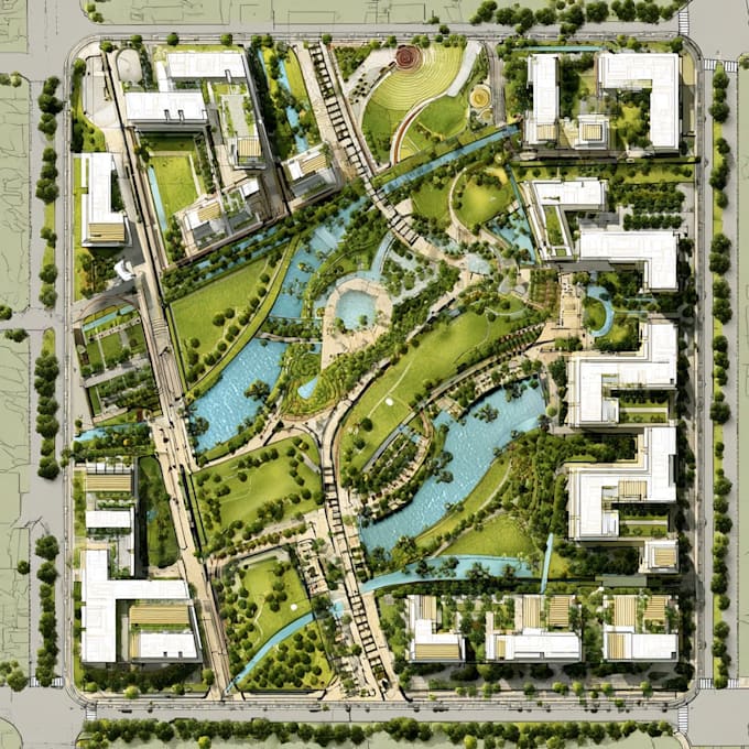 do 2d 3d master plan, site plan, landscape architecture