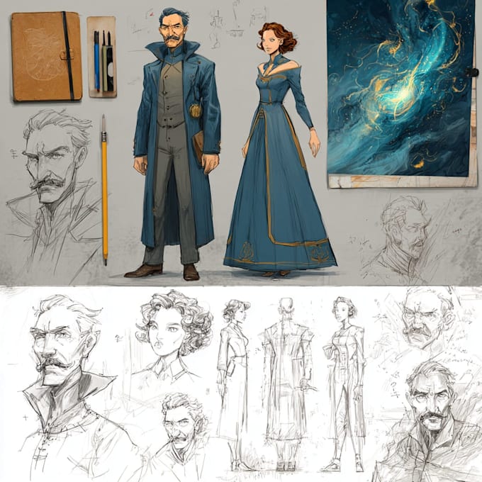 create character concept art for games and films