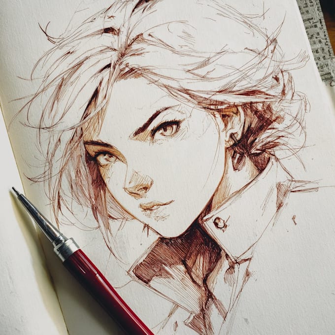 draw anime character art illustration