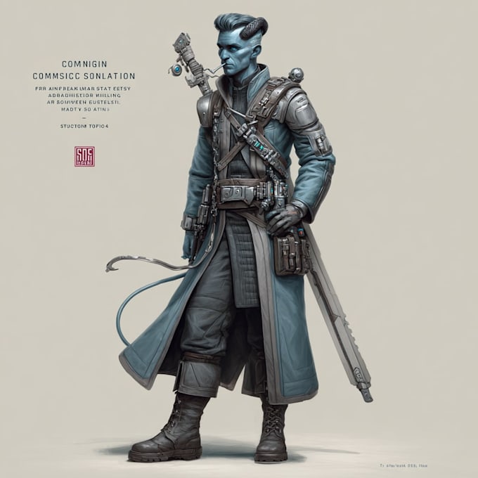 do professional sci fi character for streaming and branding