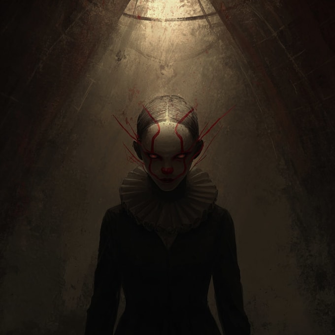 draw horror and gothic line art illustrations