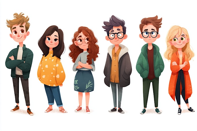 draw a vector 2d character, cartoon character