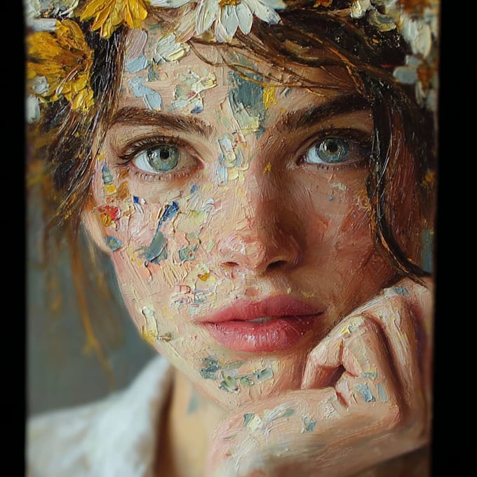 make artistic oil painting