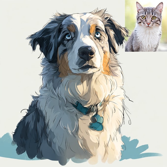 draw pet portrait into cartoon disney