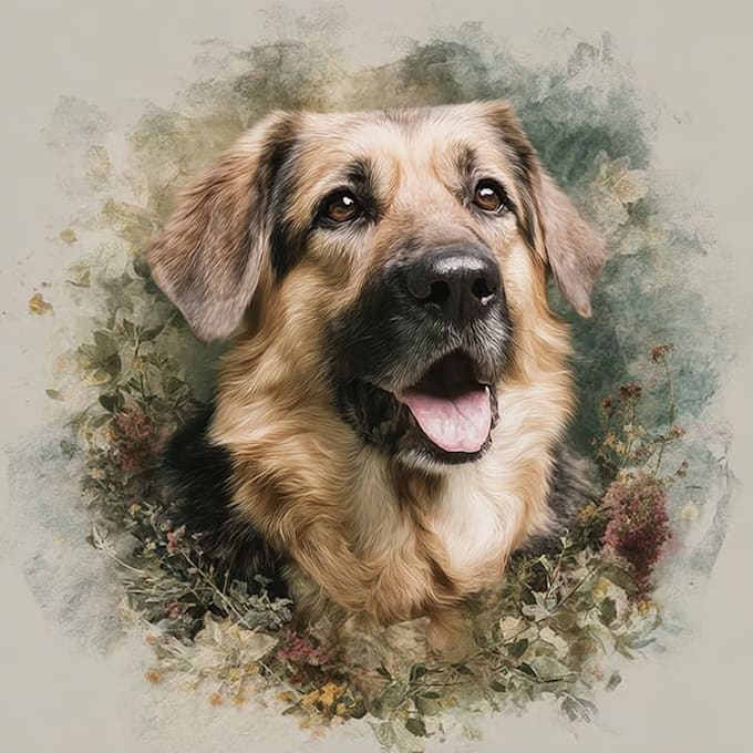 draw memorial pet portrait from photo