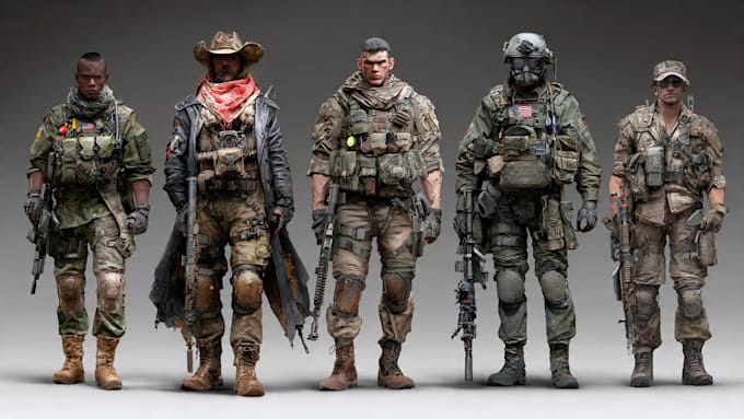 draw tactical, warrior ,or military themed illustrations