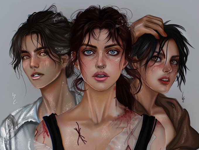 create portrait semi realistic character