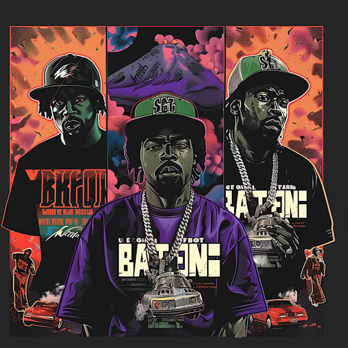design a dope 90s vintage old school bootleg rap tee design
