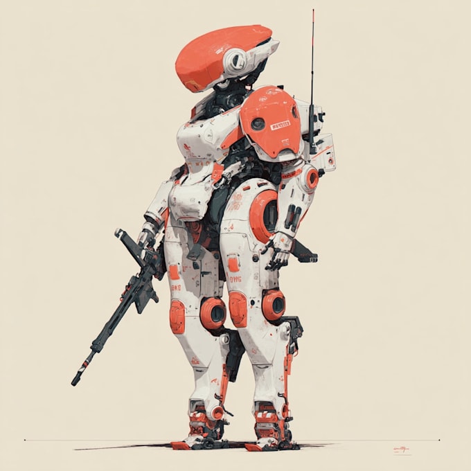 create stunning sci fi robot character art and designs