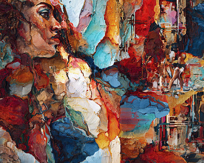 make custom matured abstract digital art, expressive