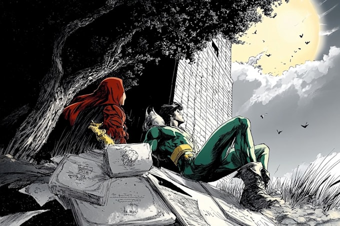 draw high quality comic book page graphic comic artist