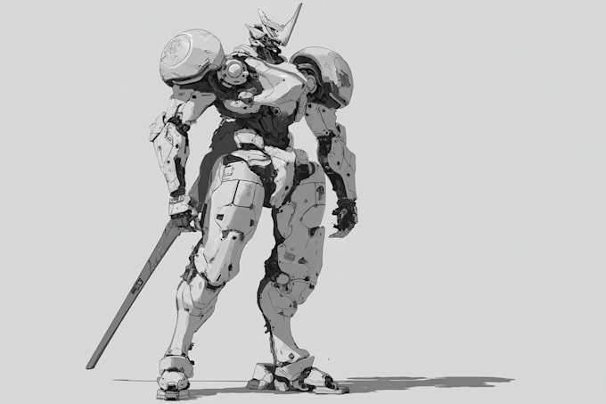design sci fi mecha and robot concept art