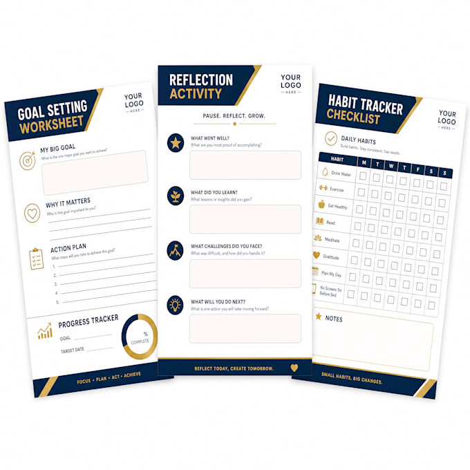 design a beautiful printable workbook planner for your brand
