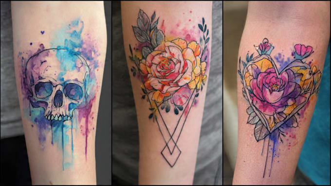 create a watercolor tattoo design