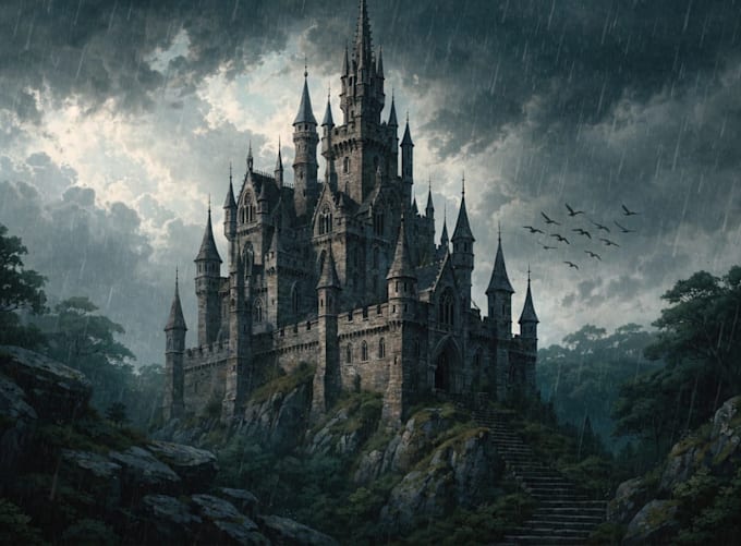 create a beautiful medieval illustration
