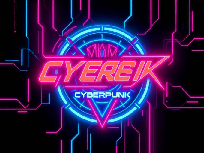 make a custom neon cyberpunk logo for gaming channels