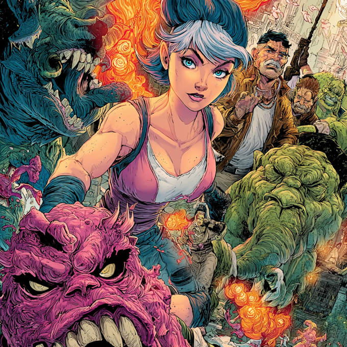 create professional comic book art and story page