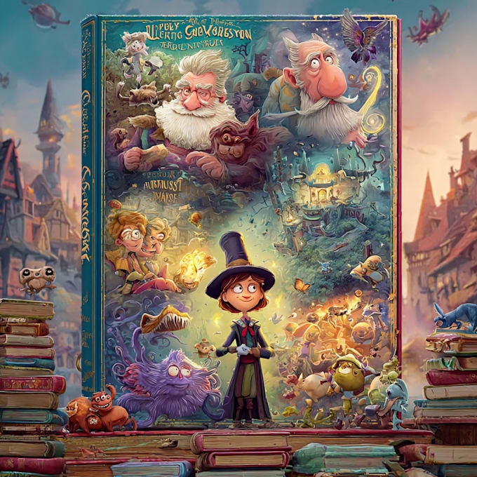 design a high quality cartoon book cover