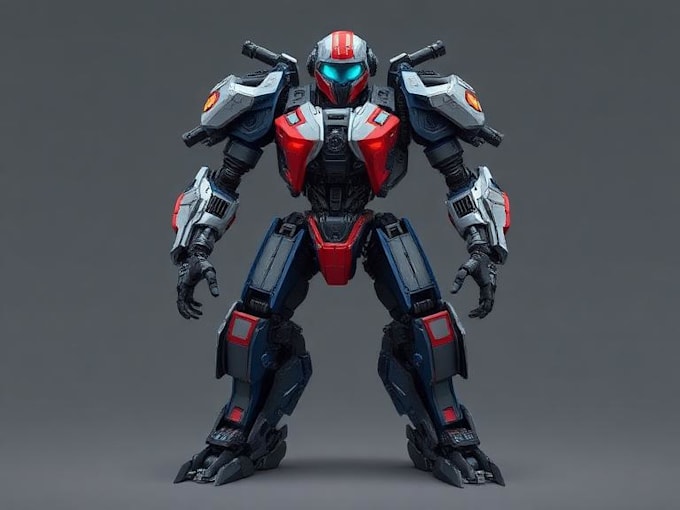 design a professional futuristic robot character for you