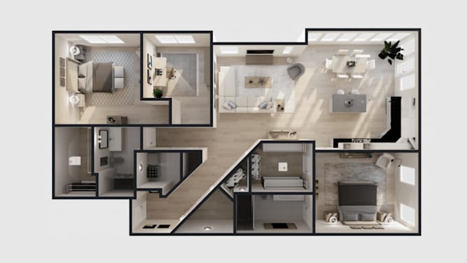 create 2d, 3d floor plan and rendering in floorplanner, 5d planner and coohom