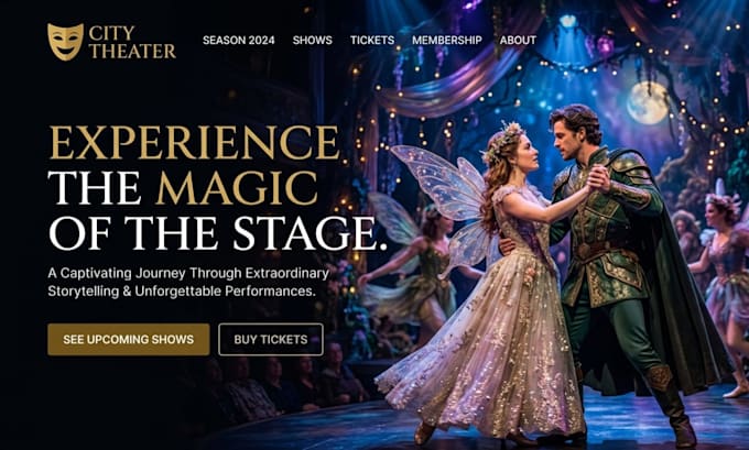 build squarespace theater website modelling streaming voice actor film website