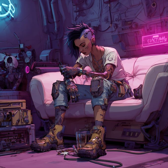 Do concept art for characters cyberpunk science fiction by Rhuol_yte ...