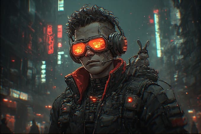create futuristic cyberpunk character designs professionally