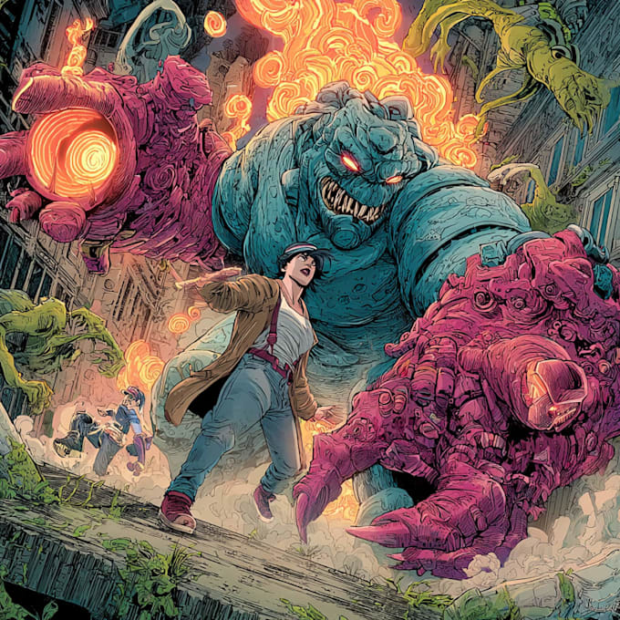 create professional comic book art and story