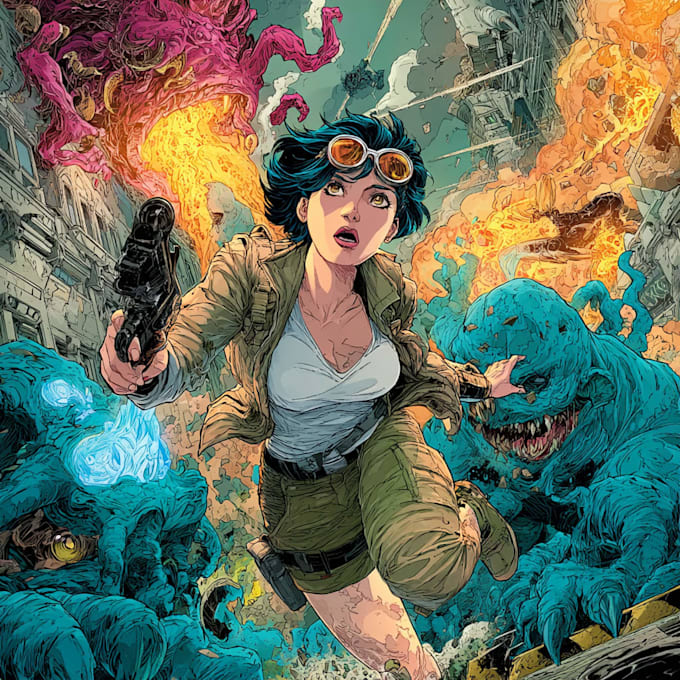 create dynamic comic book art and professional story
