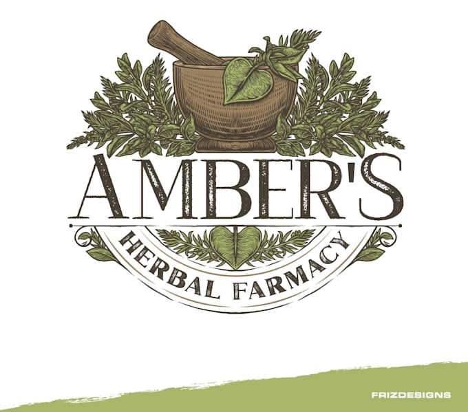 create modern herbal and natural brand logo