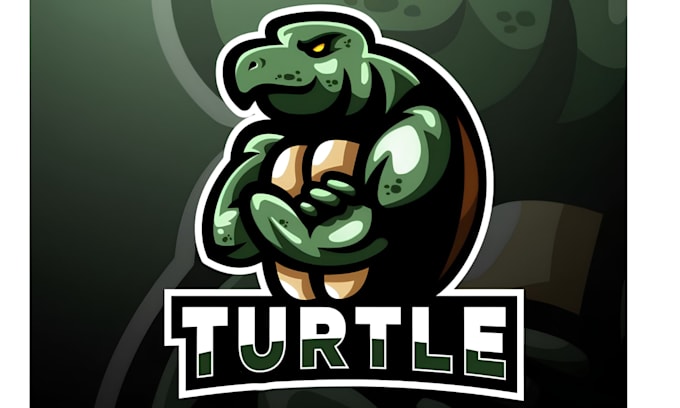 do unique sea turtle mascot esport logo design