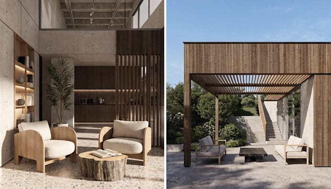 make interior and exterior designs,realistic 3d render