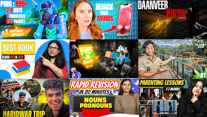 eye catching gaming thumbnails for youtube