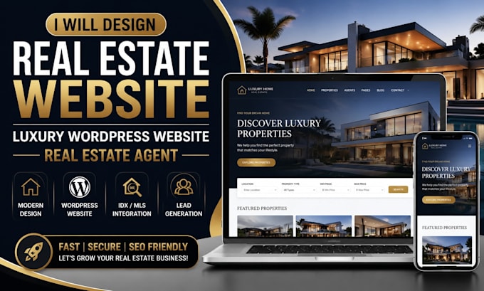 design real estate website luxury wordpress website real estate agent