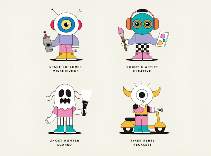 design cartoon characters for nft collections with metadata